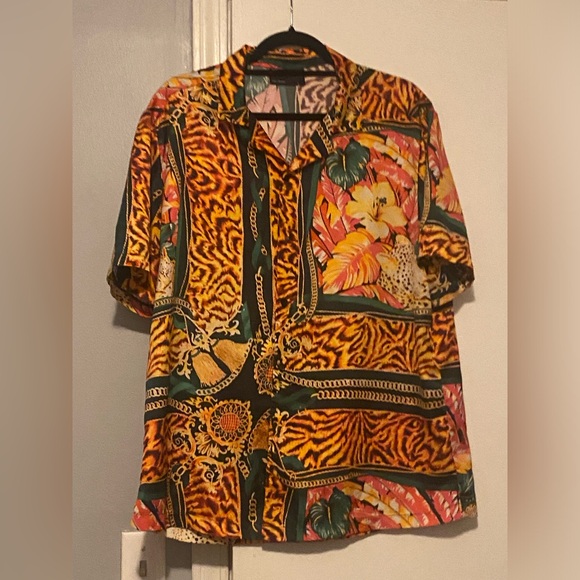 ASOS Men Medium Orange Colorful Shirt - Picture 2 of 5